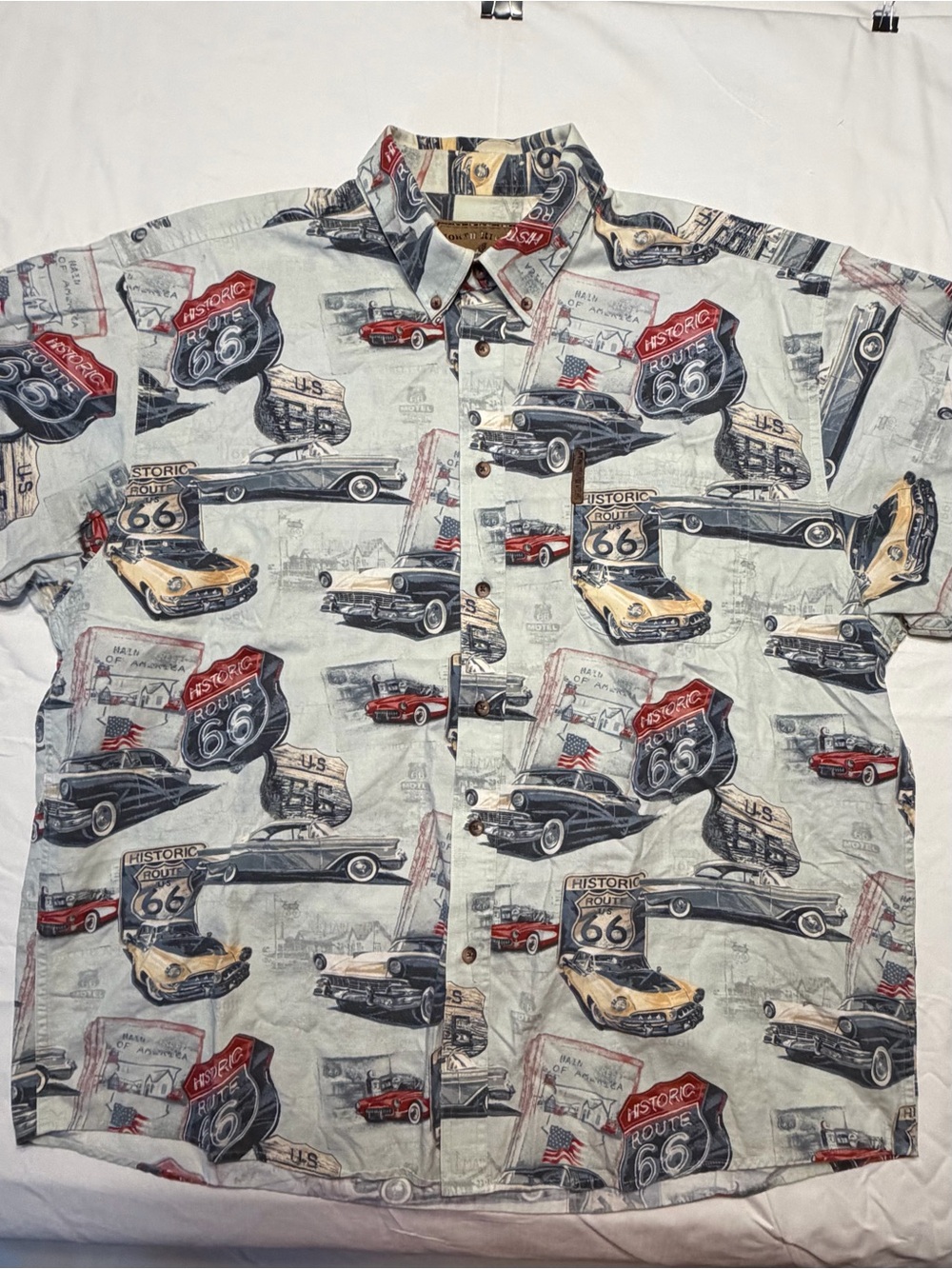 North River Outfitters Men’s Vintage Route 66 Print Button-Up Shirt - XL